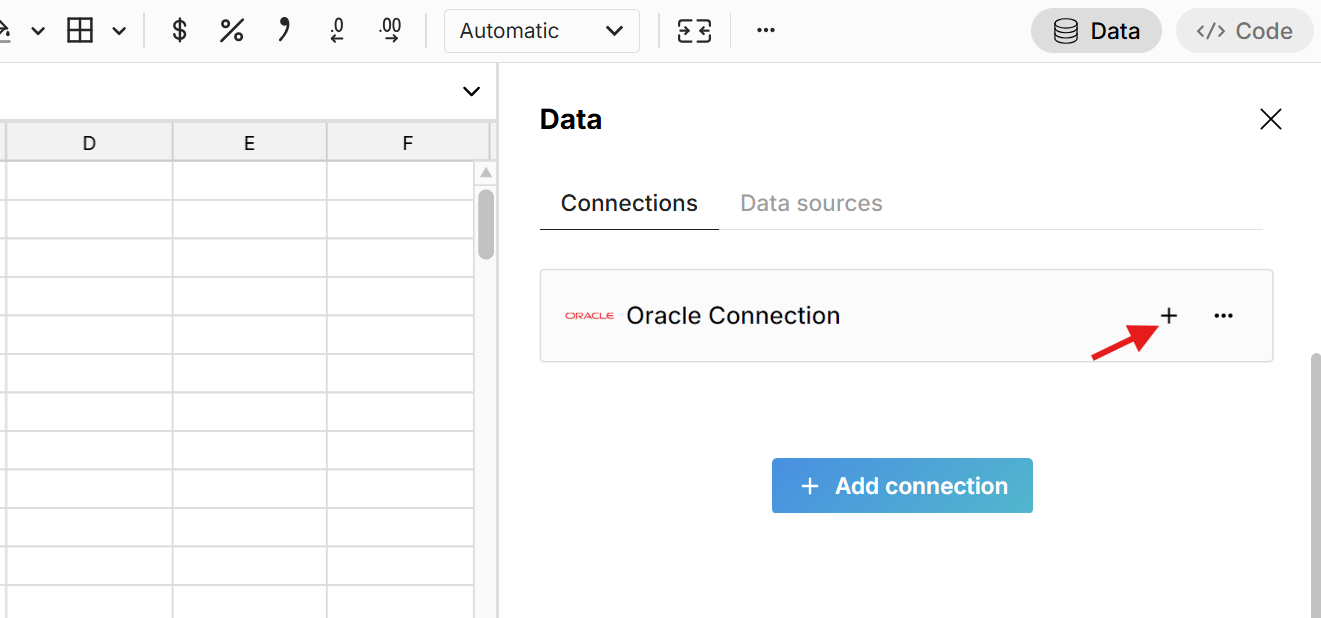 add oracle connected table