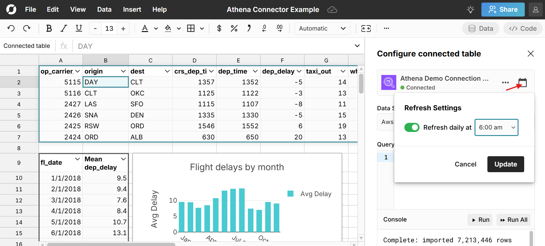 automate athena spreadsheet updates