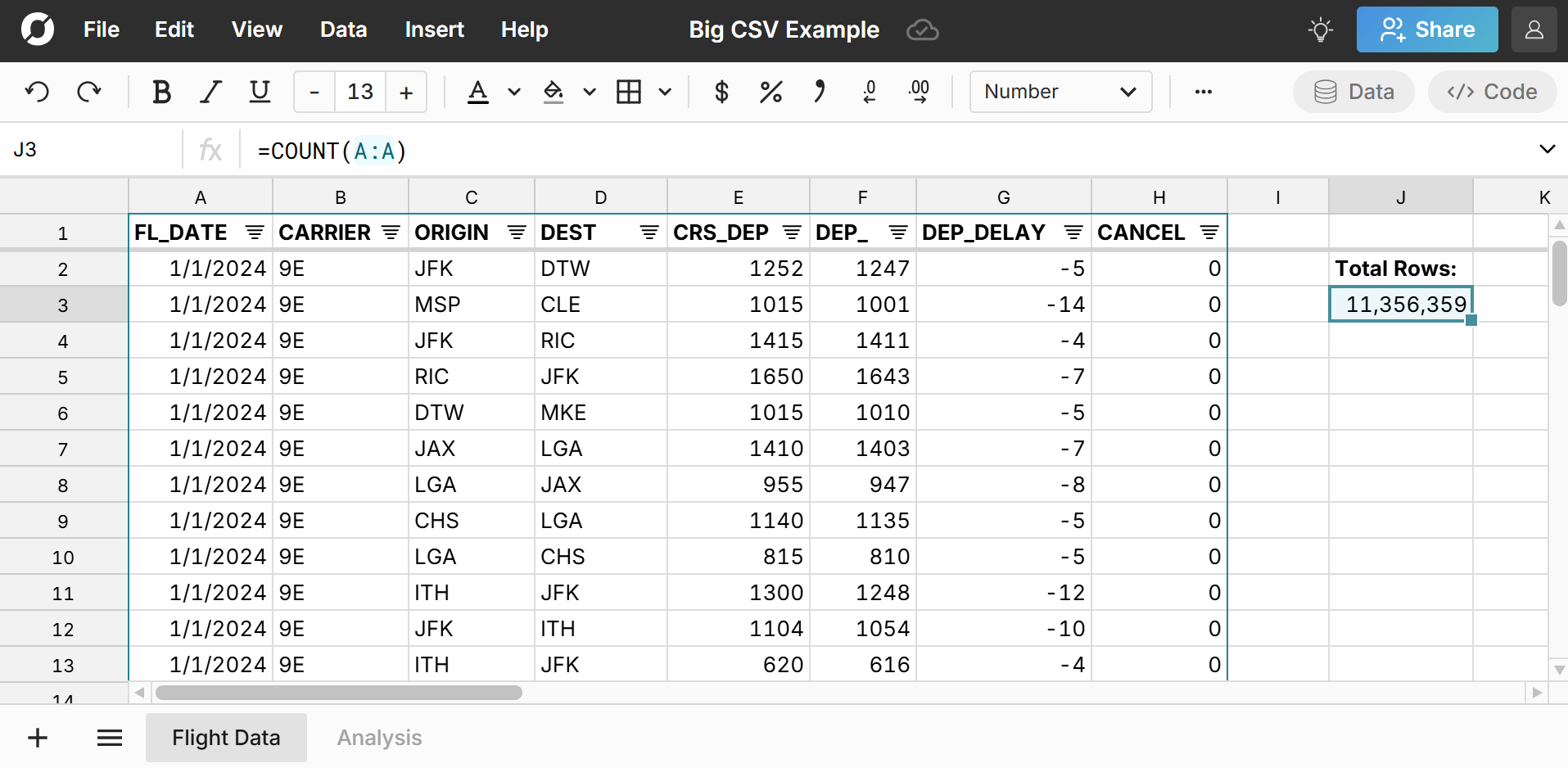 big csv file example