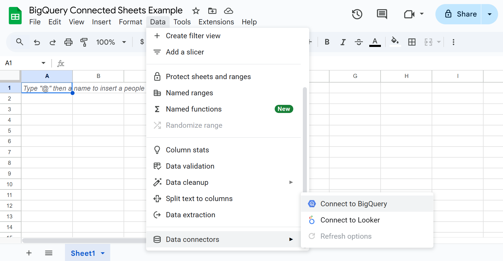 connect google sheets to bigquery
