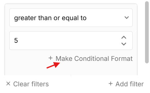 convert filter to conditional format in spreadsheet