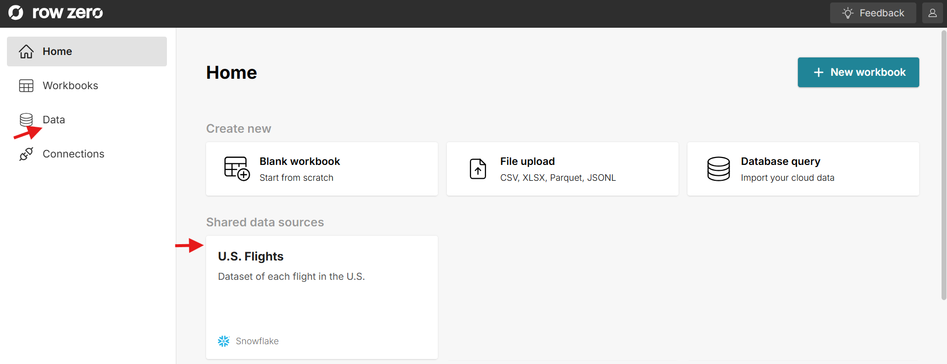 access shared data sources in account