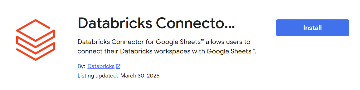 Databricks connector for google sheets