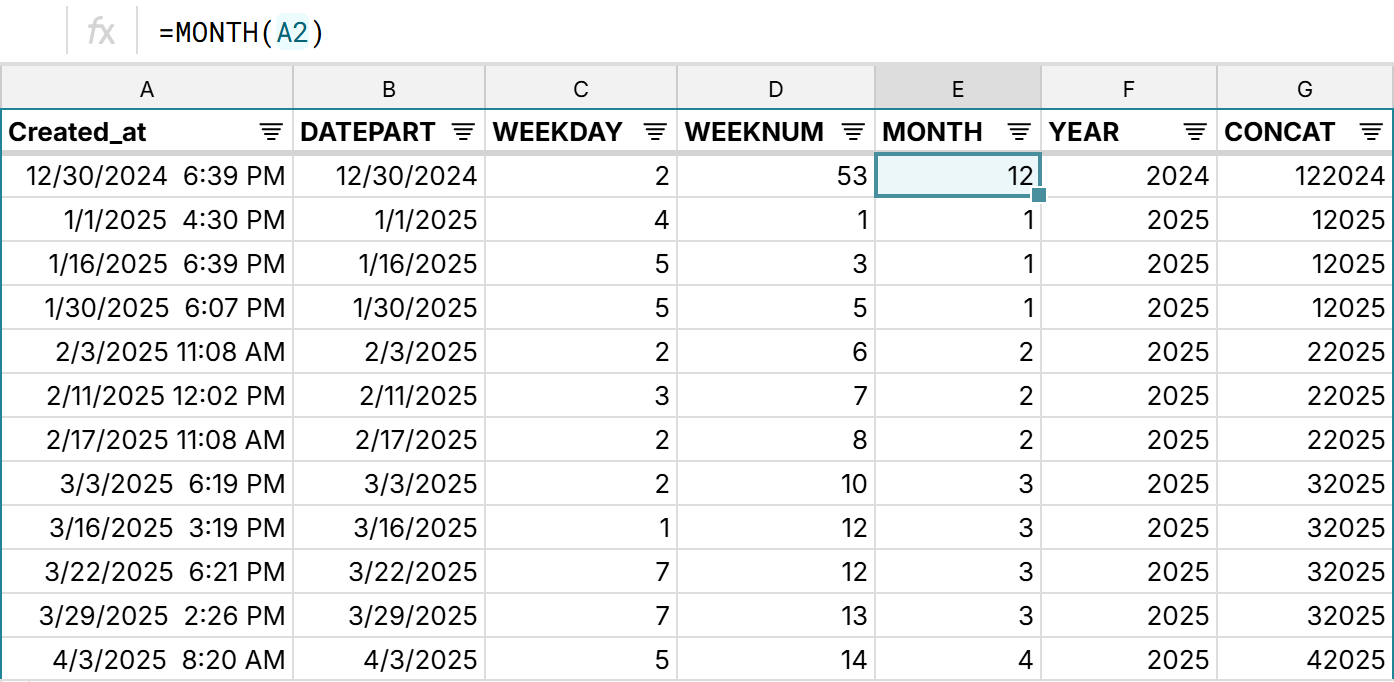 convert date formulas in spreadsheet
