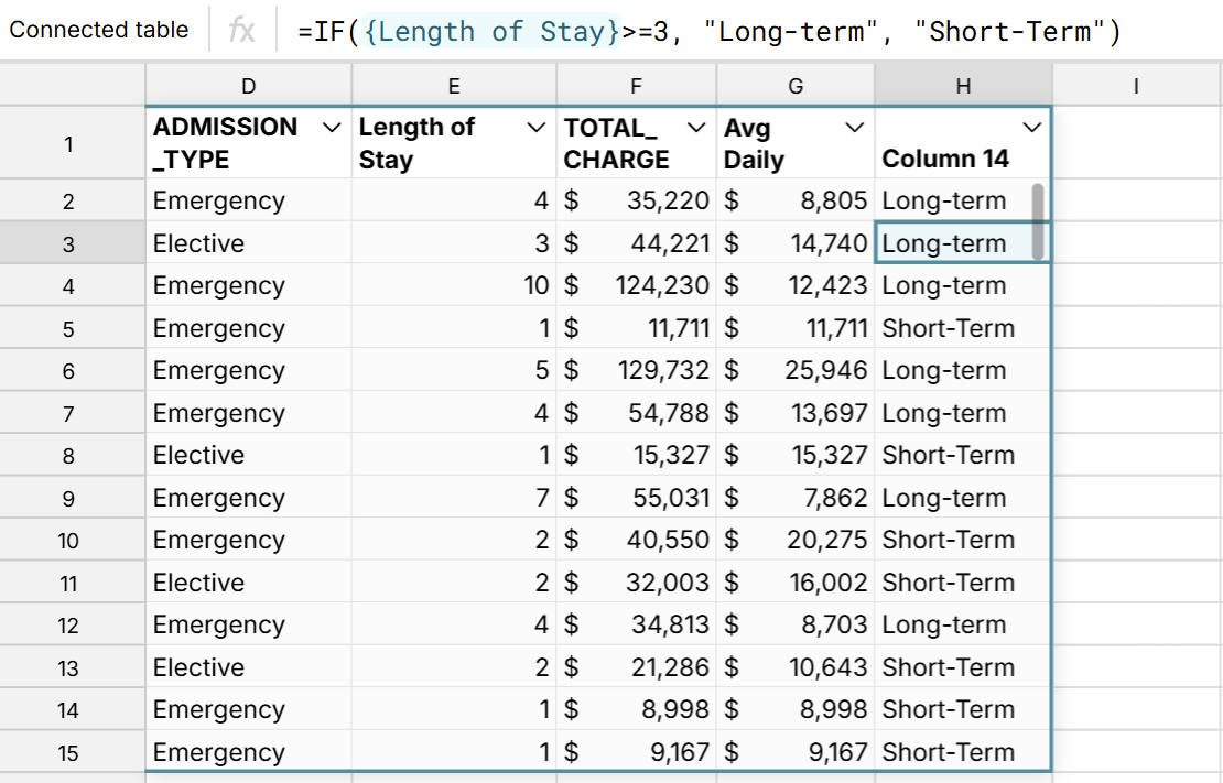 View a computed column