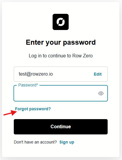 reset password