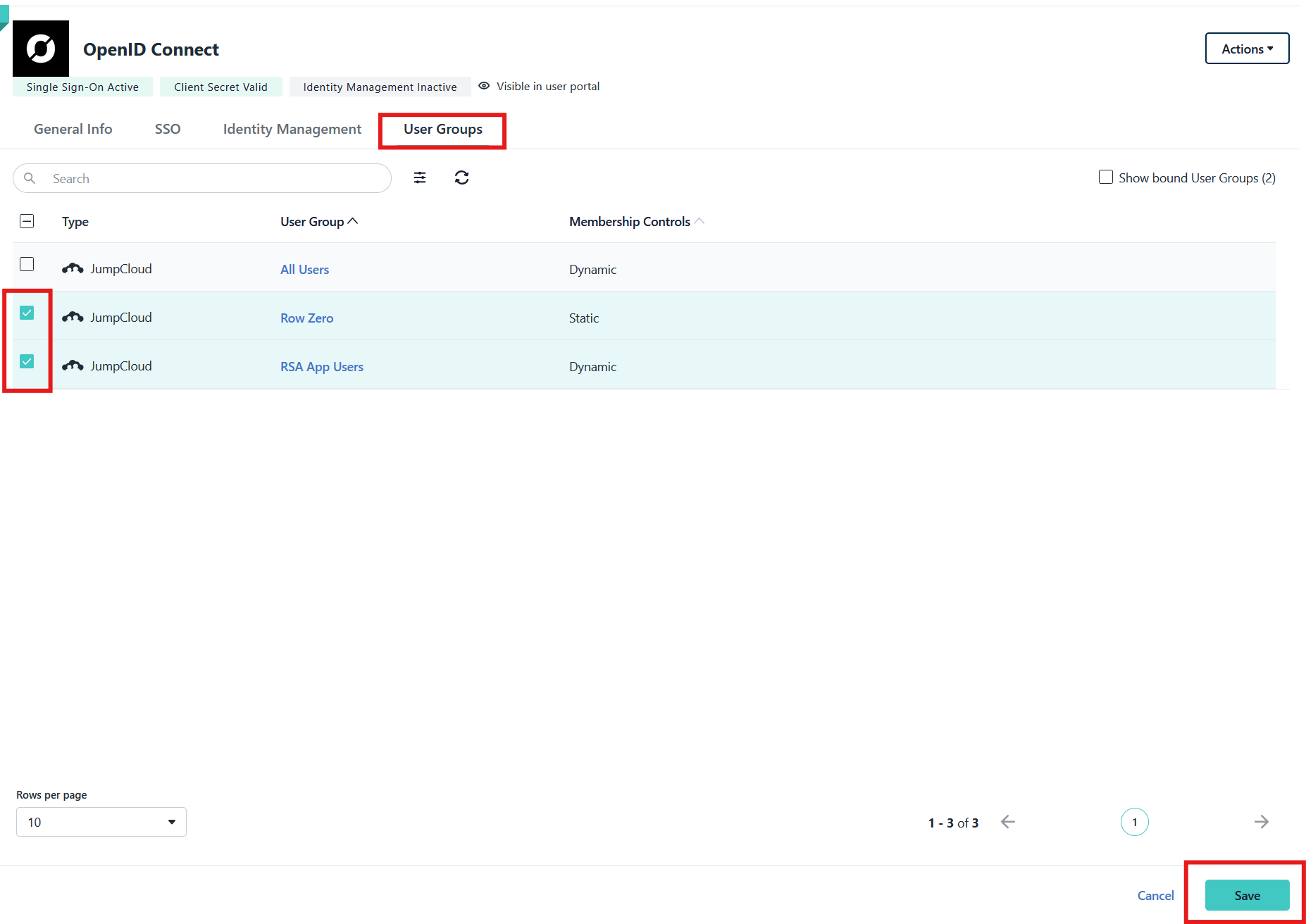 sso oidc users and groups