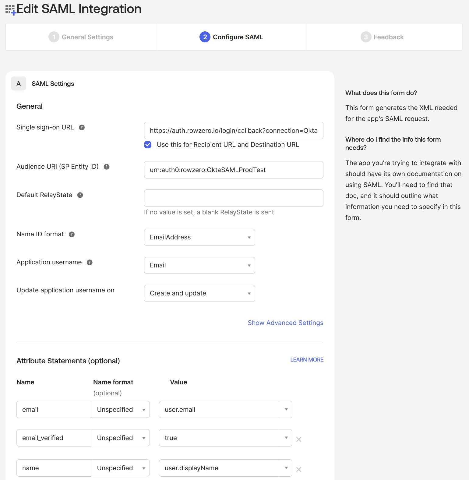 scim okta saml general settings