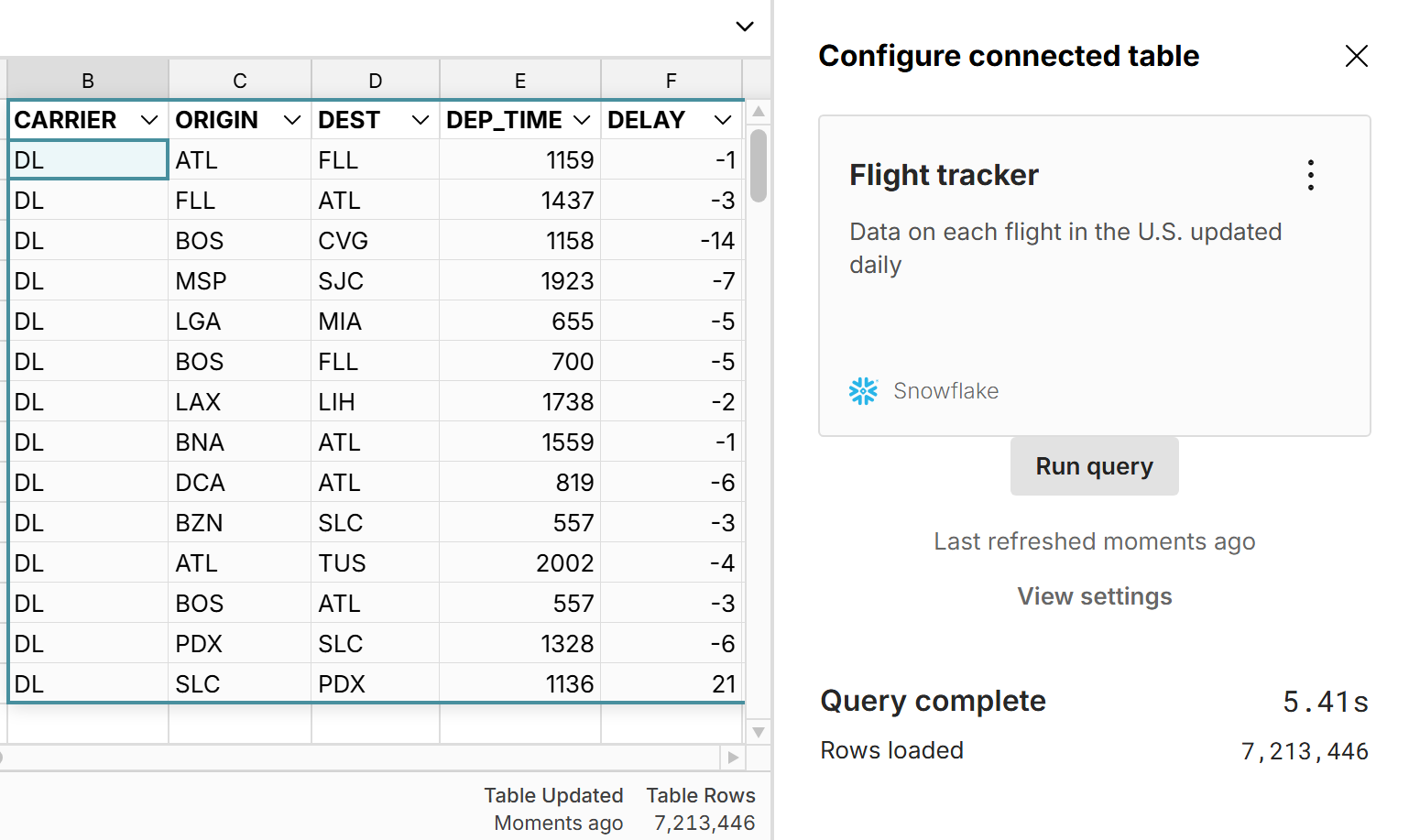one-click data source