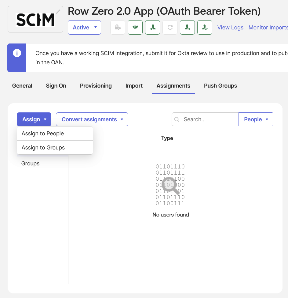 scim okta assign users