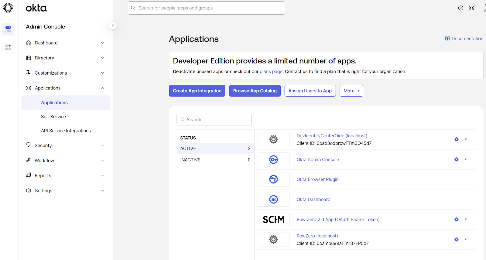scim okta row zero application